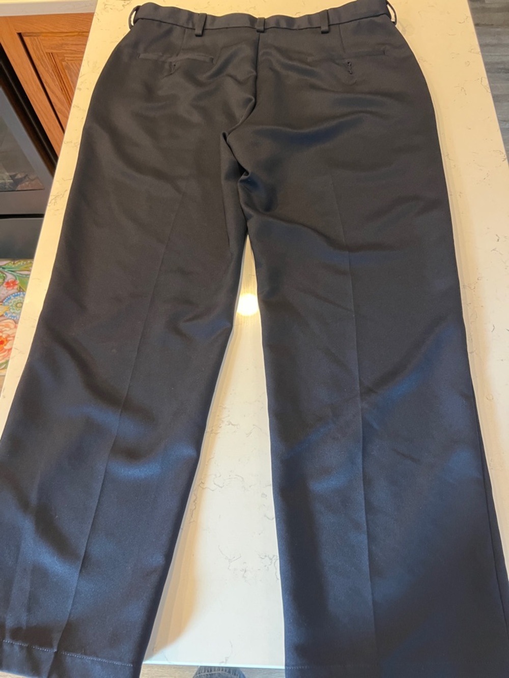 Haggar Men's Black Dress Pants - Flat Front
